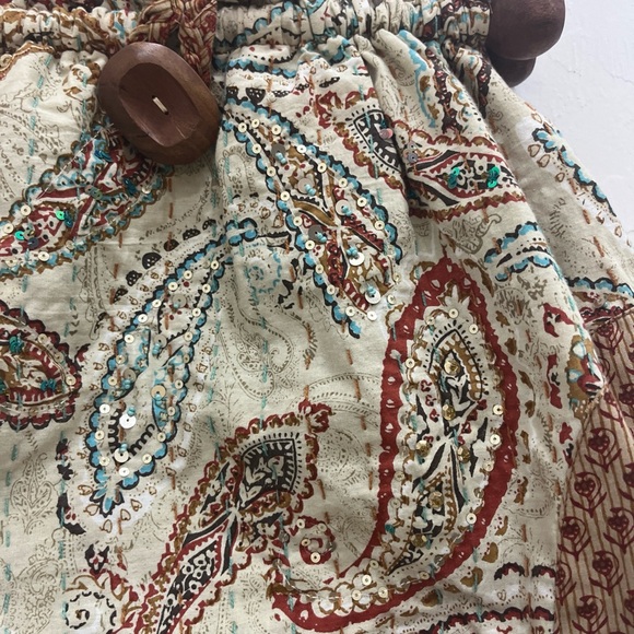 World Market Boho Cottagecore Paisley Wood Accents Satchel Handbag Purse - Picture 3 of 12